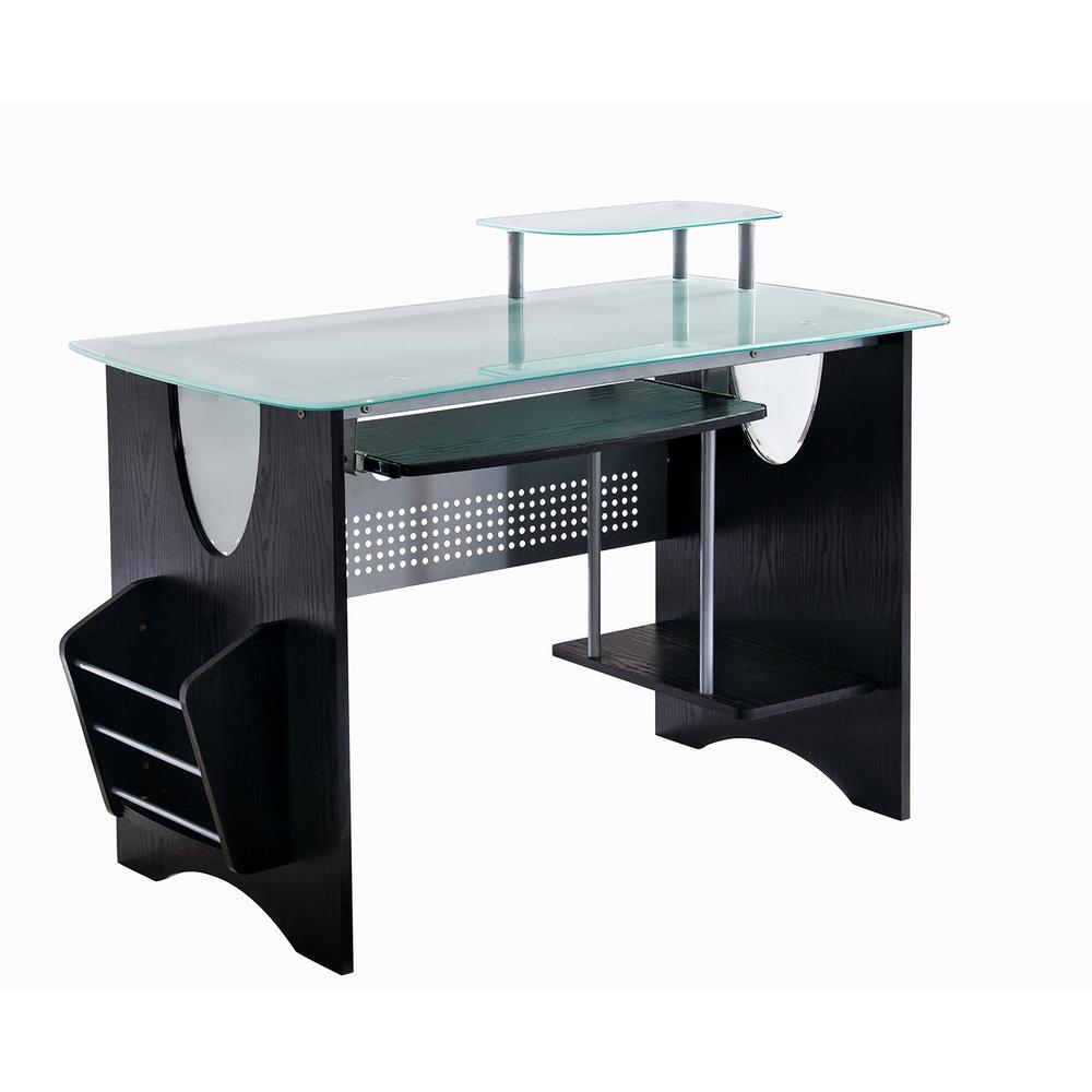 Frosted Gl Top Desks Tyres2c Techni Mobili Espresso Stylish Frosted Gl Top Computer Desk With