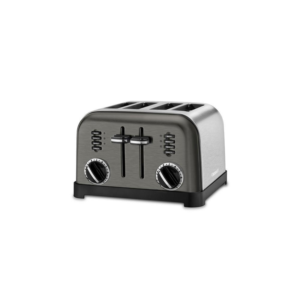 Cuisinart Classic 4 Slice Black Stainless Steel Wide Slot Toaster