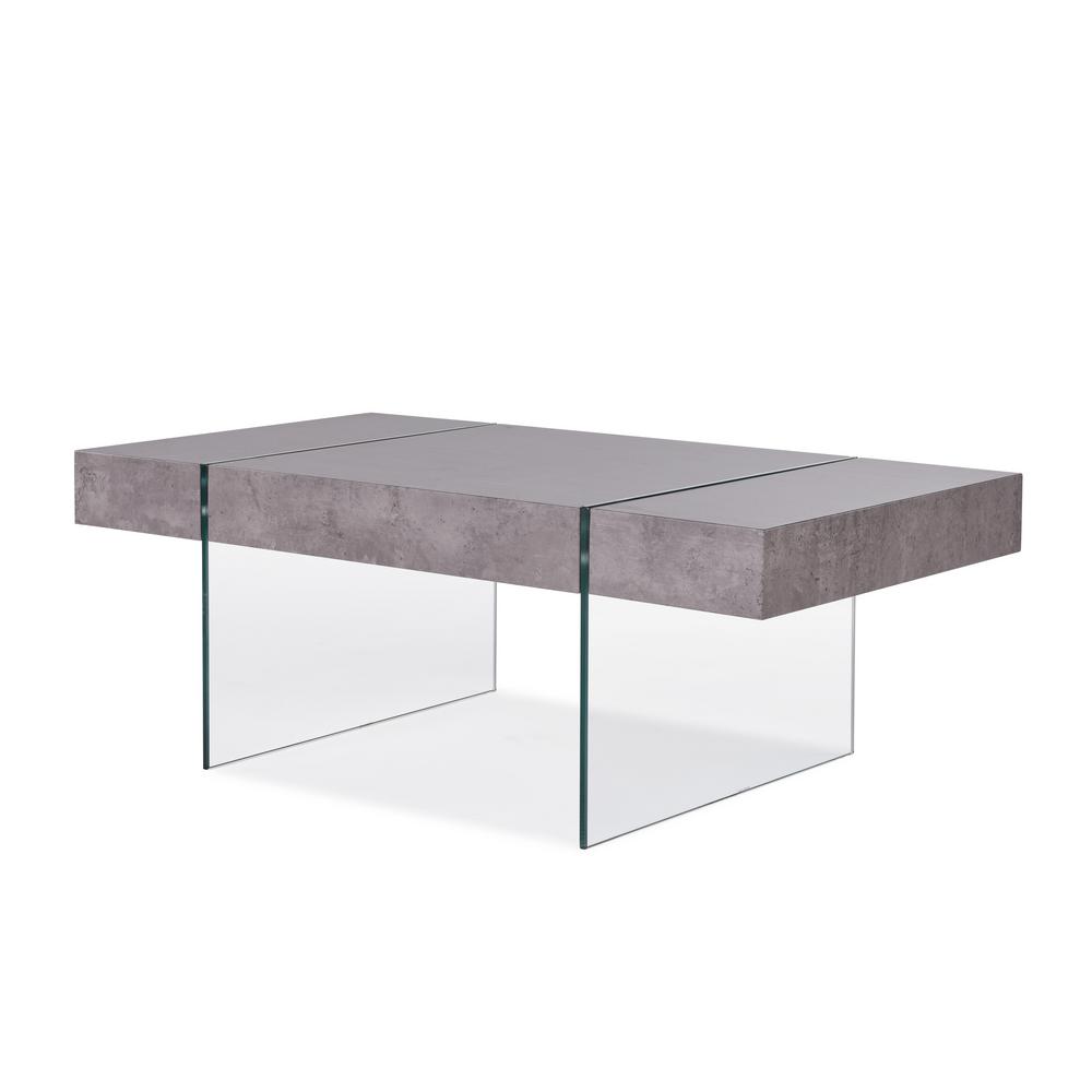 Handy Living Rubi Concrete Gray Rectangular Tail Table Handy Living Rubi Concrete Gray Rectangular Tail Table