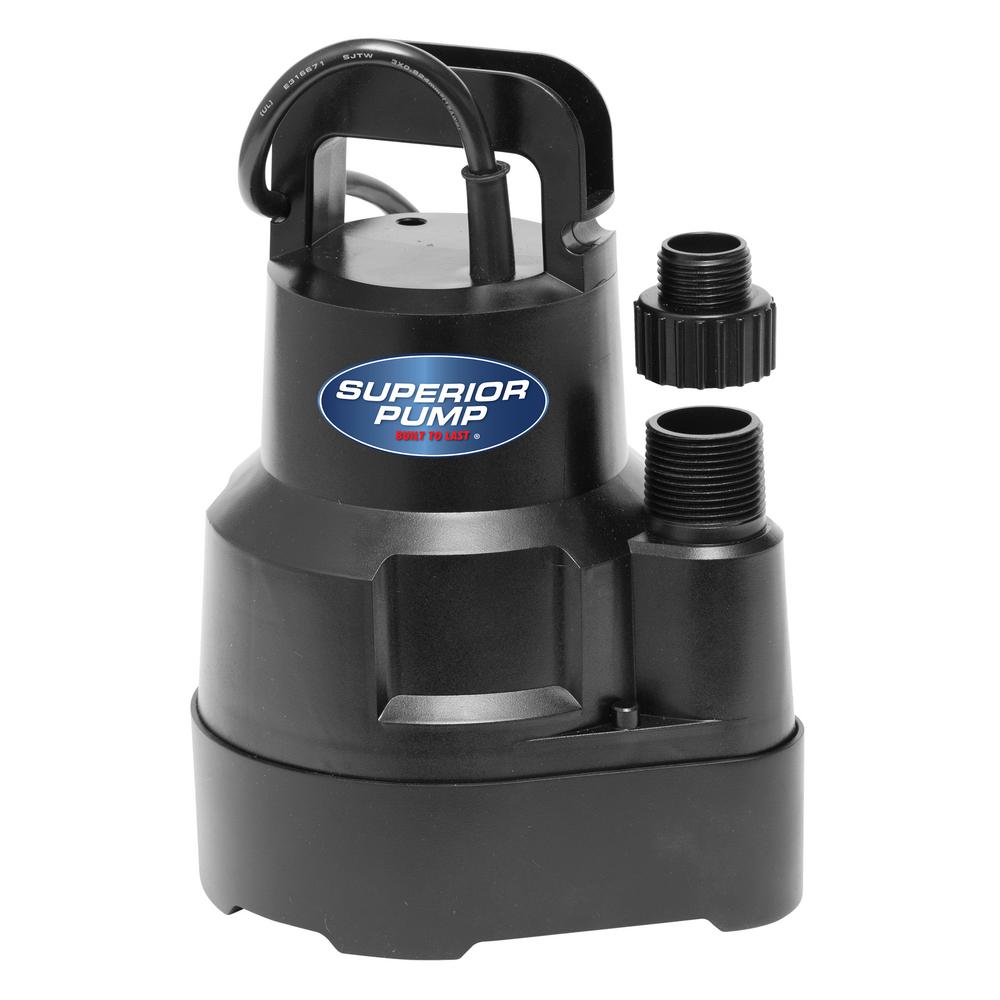 Superior Pump 1/4 HP Submersible Thermoplastic OilFree Utility Pump