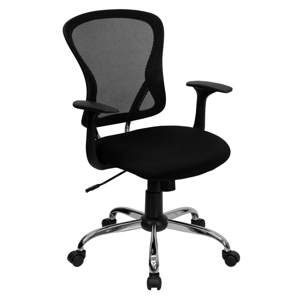 Flash Furniture Mid Back Black Mesh Swivel Task Chair With Chrome Flash Furniture Mid Back Black Mesh Swivel Task Chair With Chrome Base