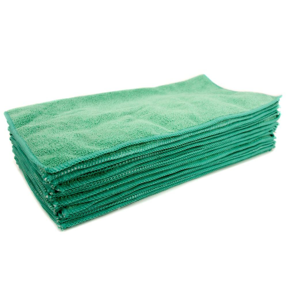 Zwipes 16 in. x 16 in. Green Microfiber Cleaning Towel (48-Pack)-H1-745 ...