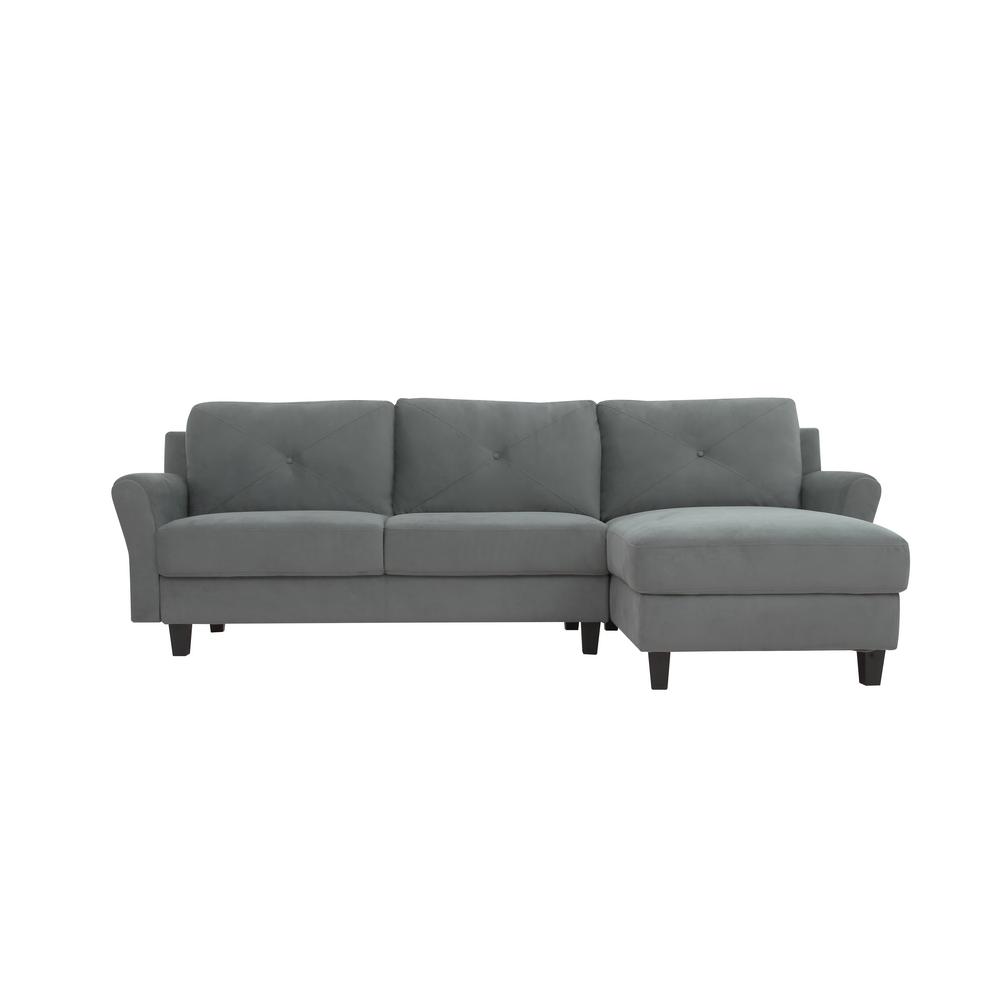 Lifestyle Solutions Harvard Dark Gray Microfiber 3 Seater L Shaped Right Facing Sectional Sofa With Rolled Arms Hrf Sect Dgra The Home Depot - Grey Sectional Sofa Lifestyle Solutions Harvard Dark Gray Microfiber 3 Seater L Shaped Right Facing Sectional Sofa With Rolled Arms Hrf Sect Dgra The Home Depot - Grey Sectional Sofa