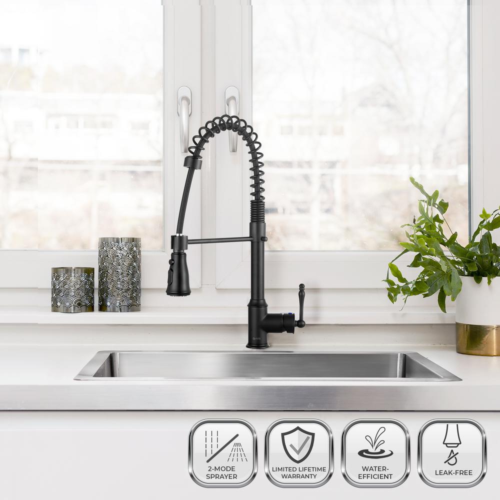 Akdy Commercial Style Spring Neck Single Handle Pull Down Sprayer