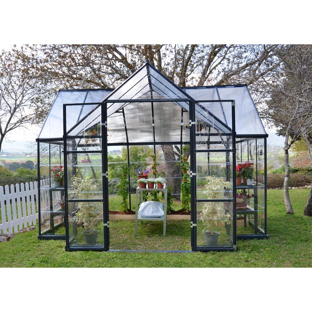 Palram Victory Orangery 10 Ft X 12 Ft Garden Chalet Greenhouse The Home Depot