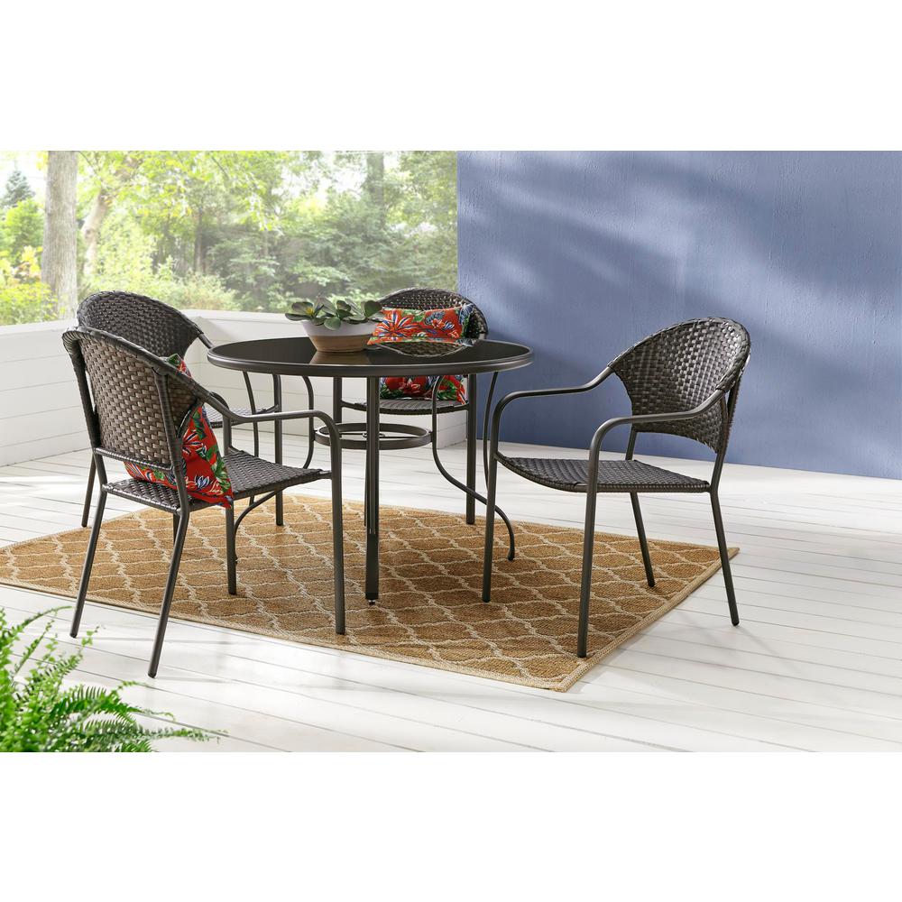 Hampton Bay 2 Pack Outdoor Dining Chair Mix n Match Brown Stackable Sling Patio