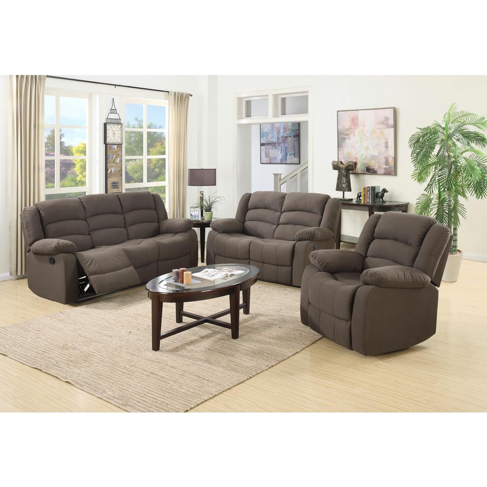 Ellis Contemporary Microfiber 3Piece Living Room Set, BrownS6021  The Home Depot