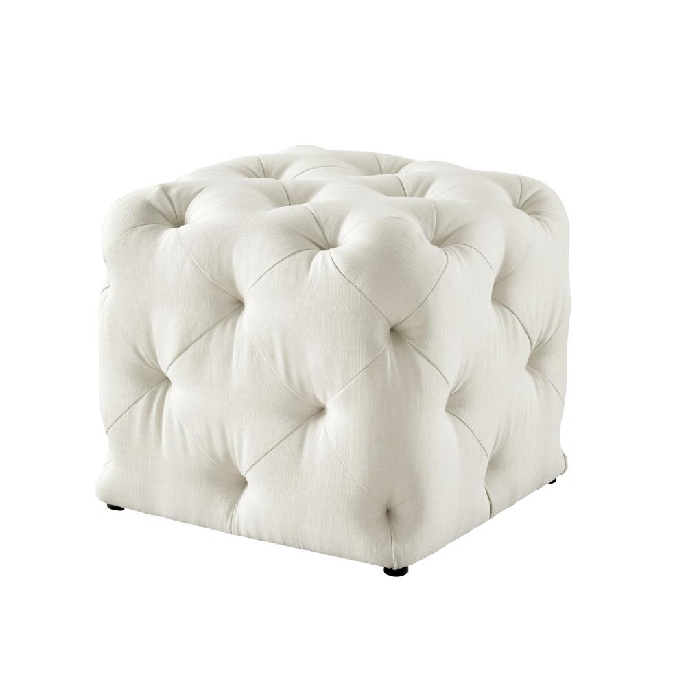 cream ottoman