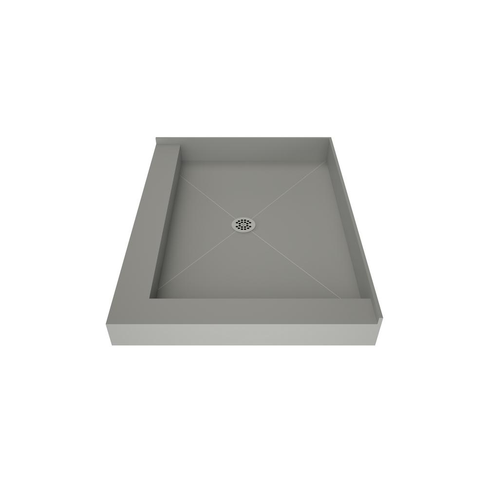 Tile Redi 48 in. x 37 in. Double Threshold Shower Base with Center