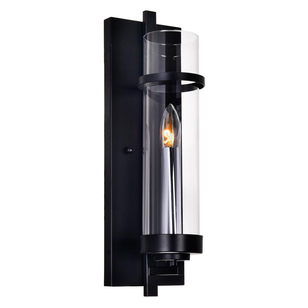 Cwi Lighting Sierra 1 Light Black Sconce 9827w5 101 The Home Depot Cwi Lighting Sierra 1 Light Black