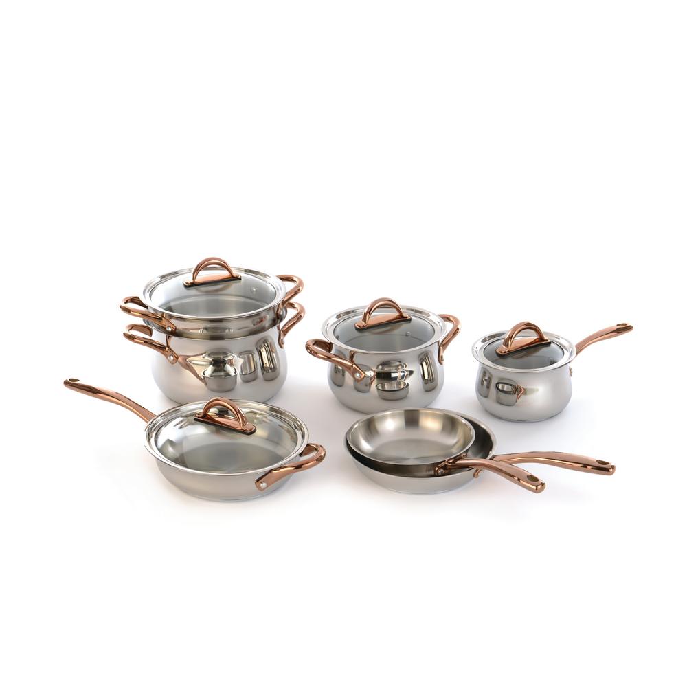 BergHOFF Ouro 11-Piece Rose Gold Cookware Set with Lids by BergHOFF