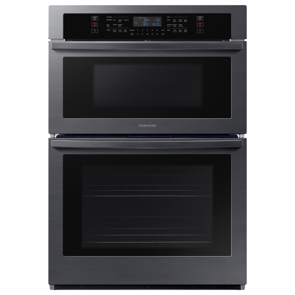 Samsung 30 in. 1.9/5.1 cu. ft. Microwave Combination Wi-Fi Electric Wall Oven in Black Stainless Steel, Fingerprint Resistant Black Stainless Steel was $3249.0 now $2198.0 (32.0% off)
