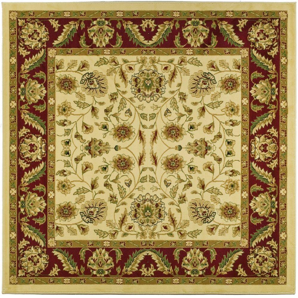 Safavieh Lyndhurst Ivory Rust 8 Ft X Square Area Rug Lyndhurst Ivory Red 8 Ft X Square Area Rug