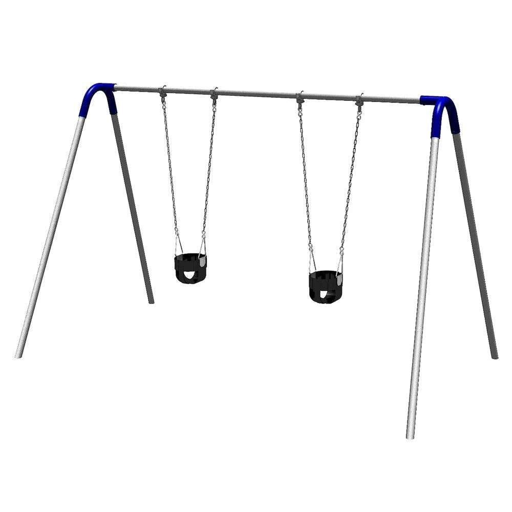 Ultra Play Playground Double Bay Commercial Bipod Swing Set with Strap