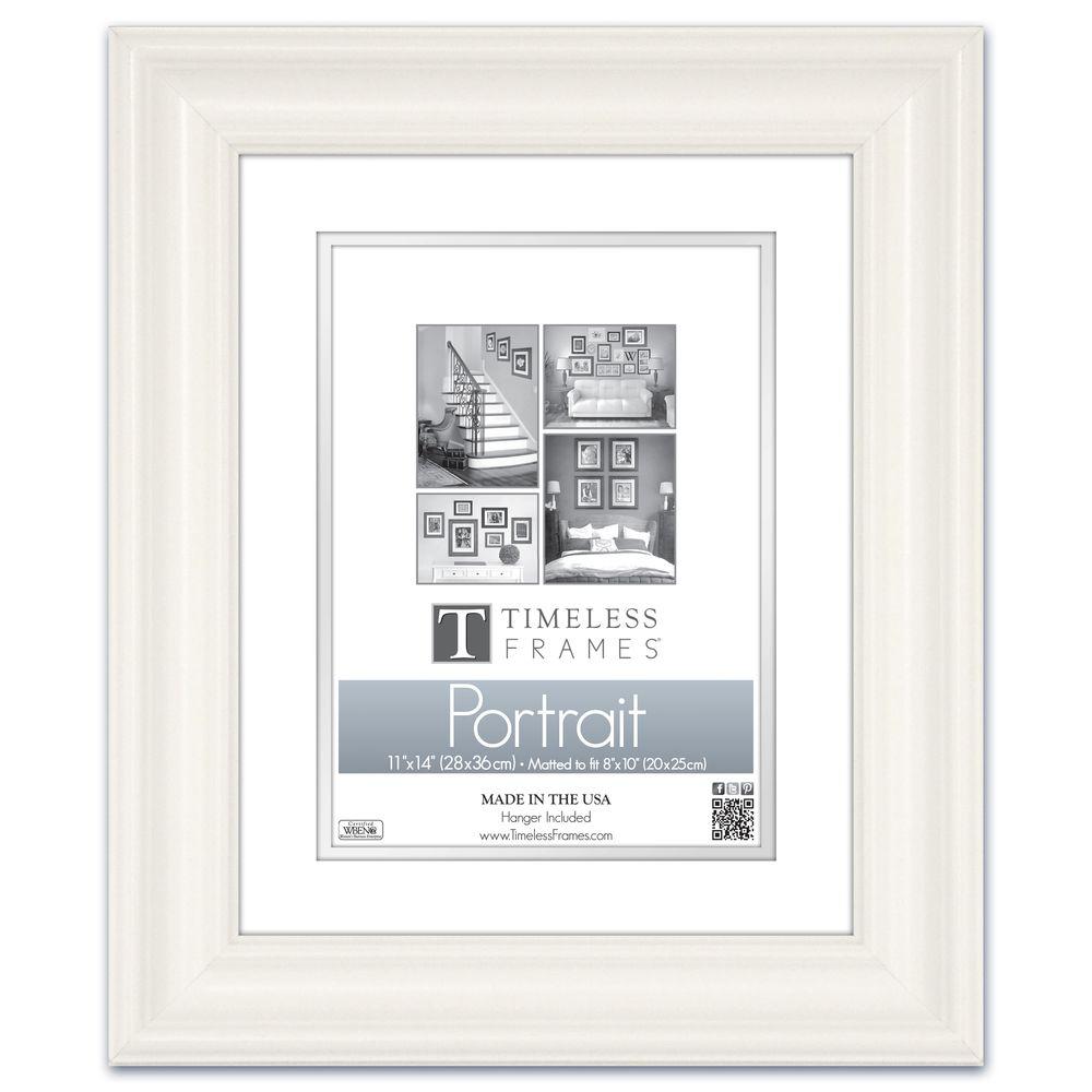Timeless Frames Lauren 1 Opening 11 In X 14 In White Matted Picture Frame 51015 The Home Depot