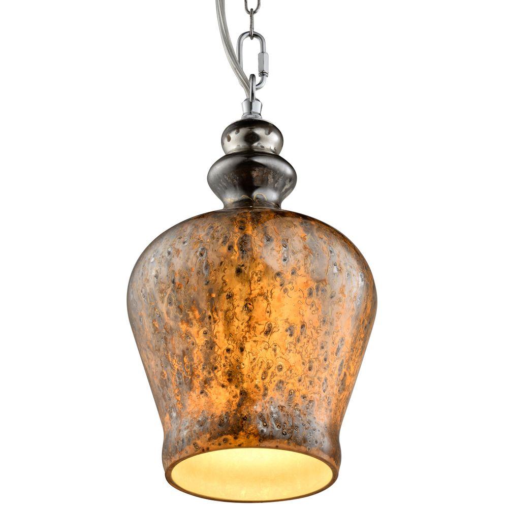 Varaluz Chalice In Wonderland 6 W 1 Light Chrome Mini Pendant With Mercury Glass Shade