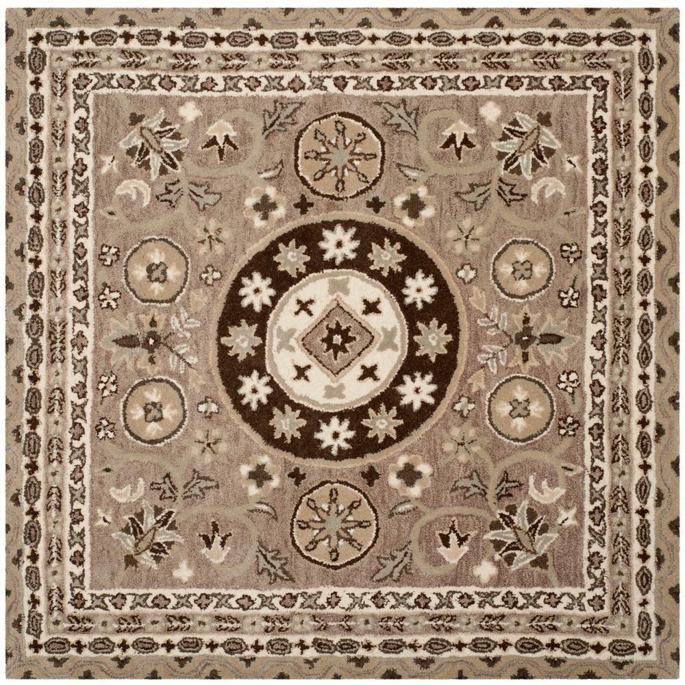 Safavieh Bella Taupe/Light Gray 5 ft. x 5 ft. Square Area RugBEL674B