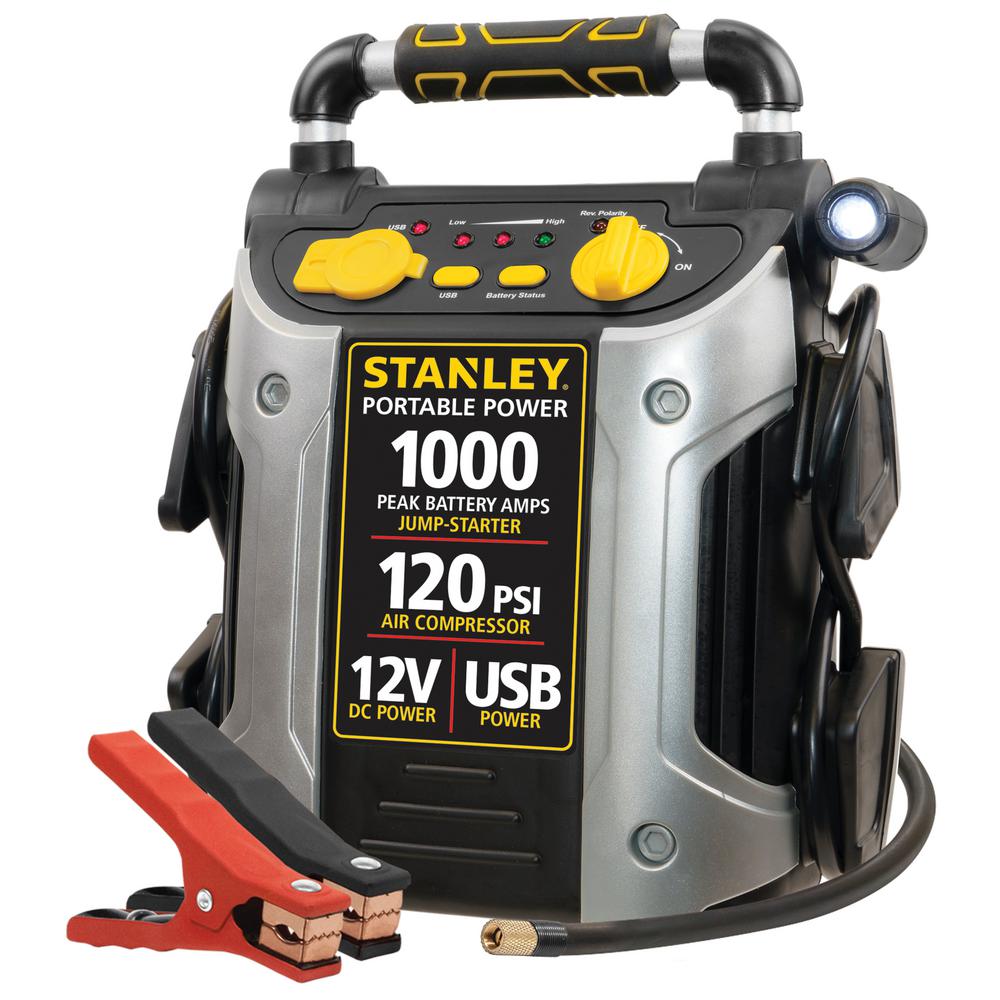 STANLEY 1000/500 Amp Jump Starter w/120 PSI Compressor (J5C09)