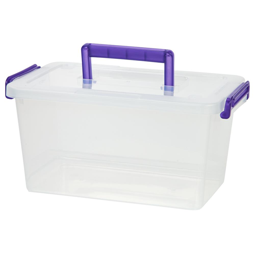 IRIS Medium Plastic Deep Modular Latching Storage Box in Clear200184 The Home Depot