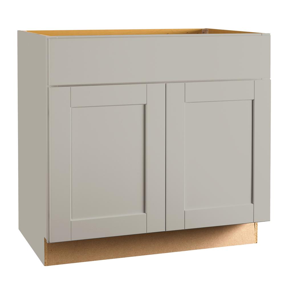 Shaker Assembled 36x34.5x24 in. Base Kitchen Cabinet with Ball-Bearing Drawer Glides in Dove Gray