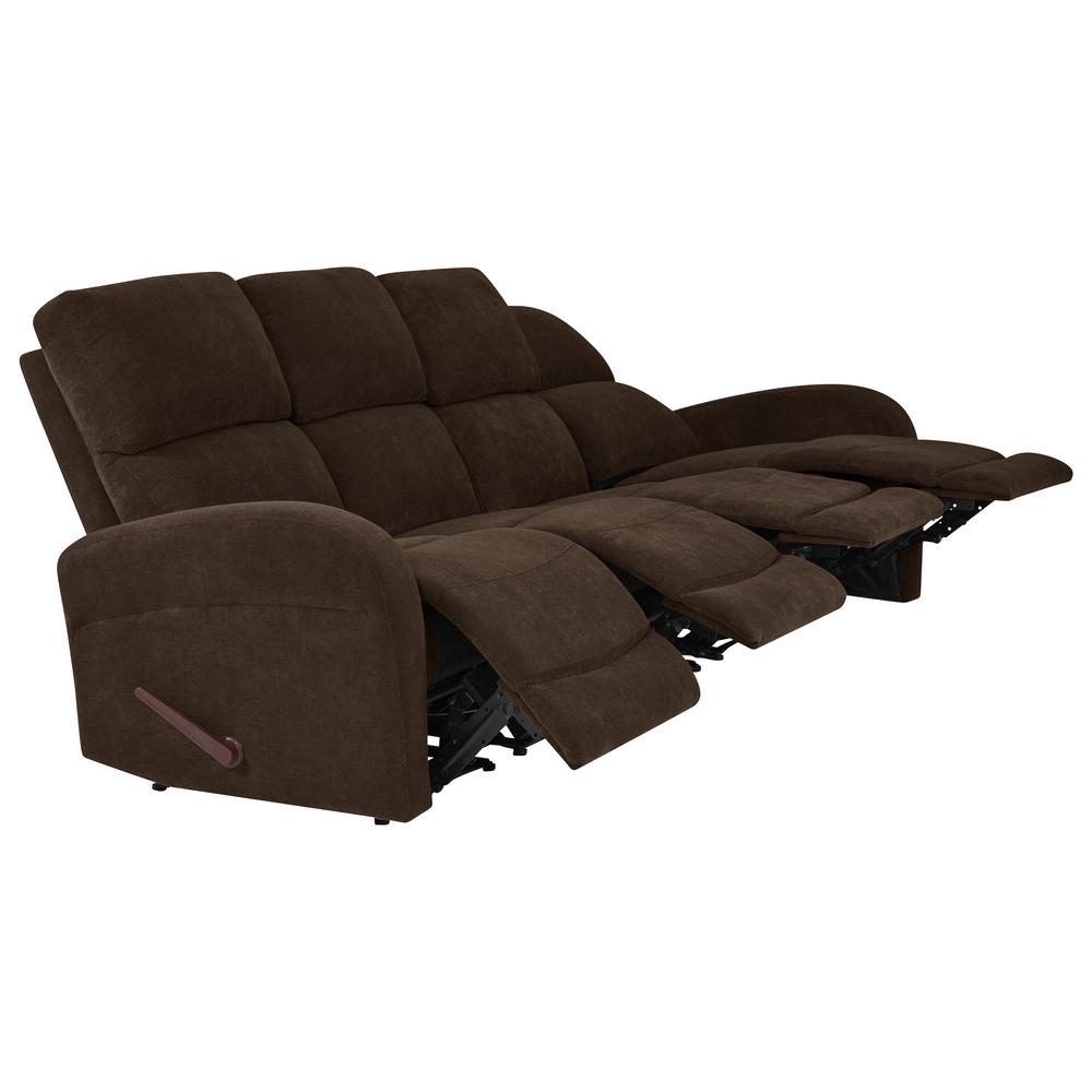 Prolounger Chocolate Brown Chenille 4 Seat Recliner Sofa
