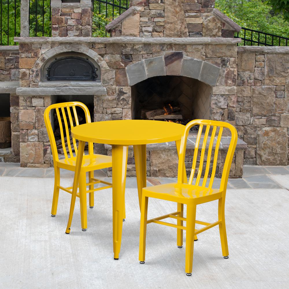 LIBERTY GARDEN Yellow 3Piece Metal Bixby Outdoor Bistro SetSMK153
