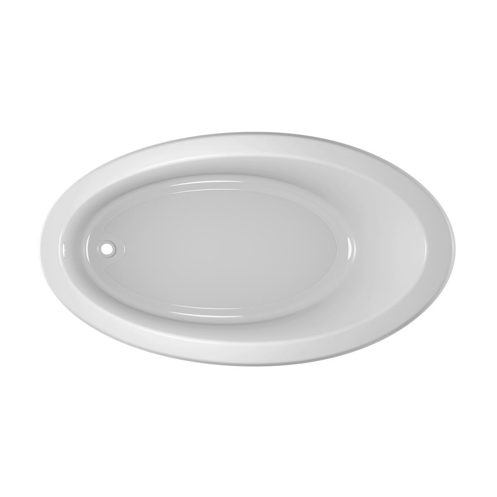 JACUZZI RIVA 66 in. x 38 in. Acrylic Oval Dropin Whirlpool Bathtub in