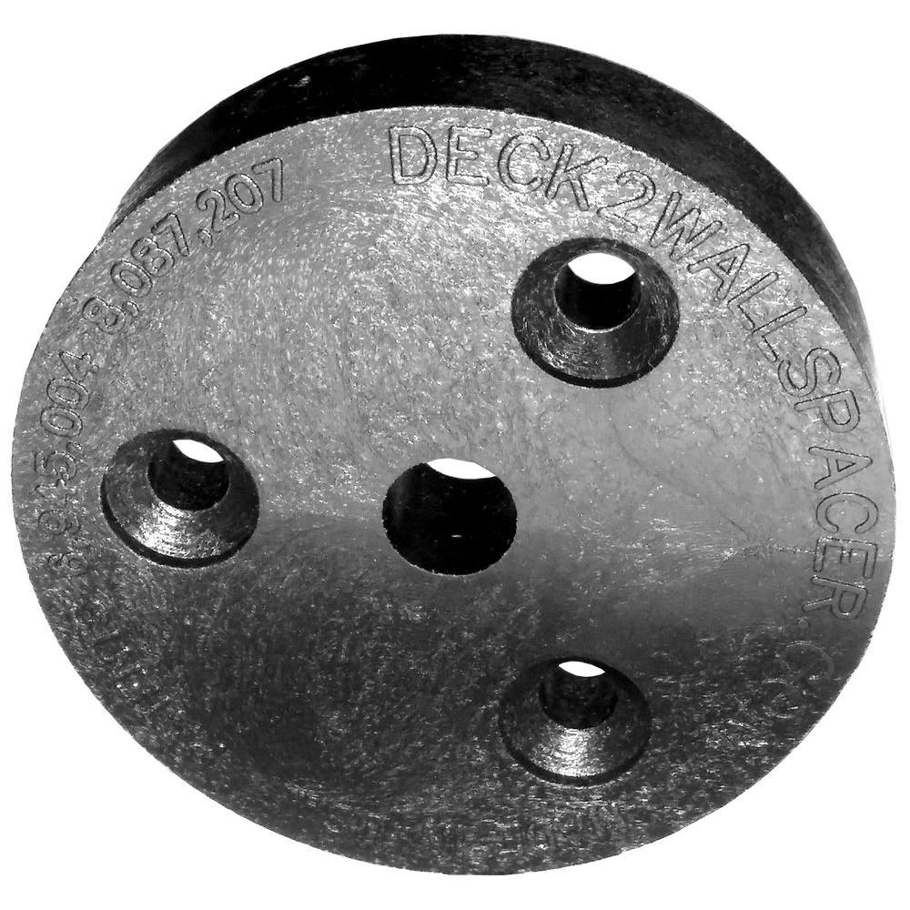 Deck2Wall Spacer SWS 2 in. Dia x 1/2 in. Thick Black Polypropylene