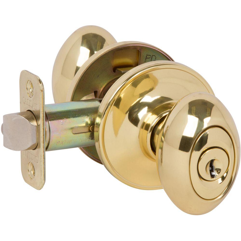 Callan Carlyle Bright Brass Keyed Entry Door KnobKE1003 The Home Depot