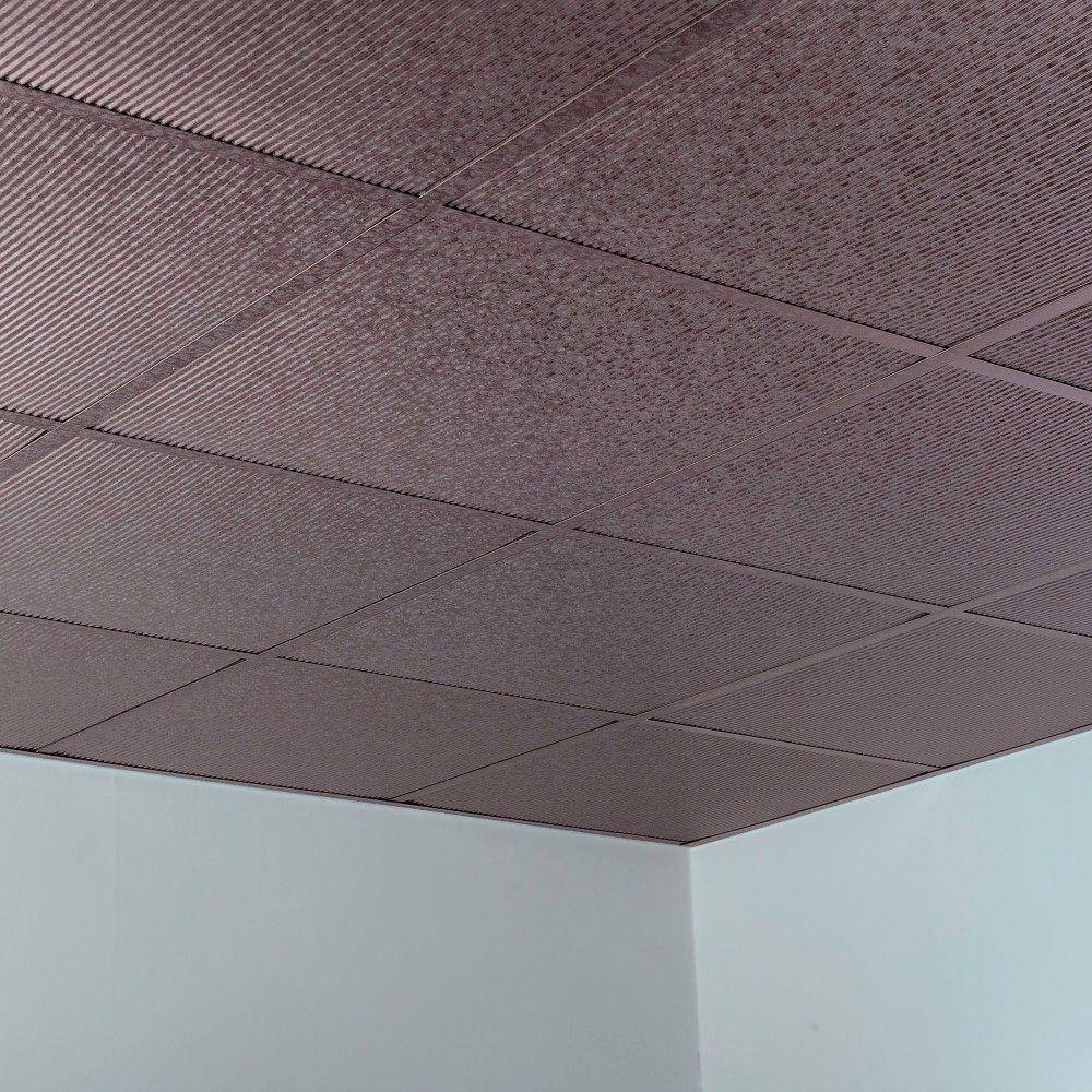 Fasade Rib 2 Ft X 2 Ft Vinyl Lay In Ceiling Tile In Galvanized Steel