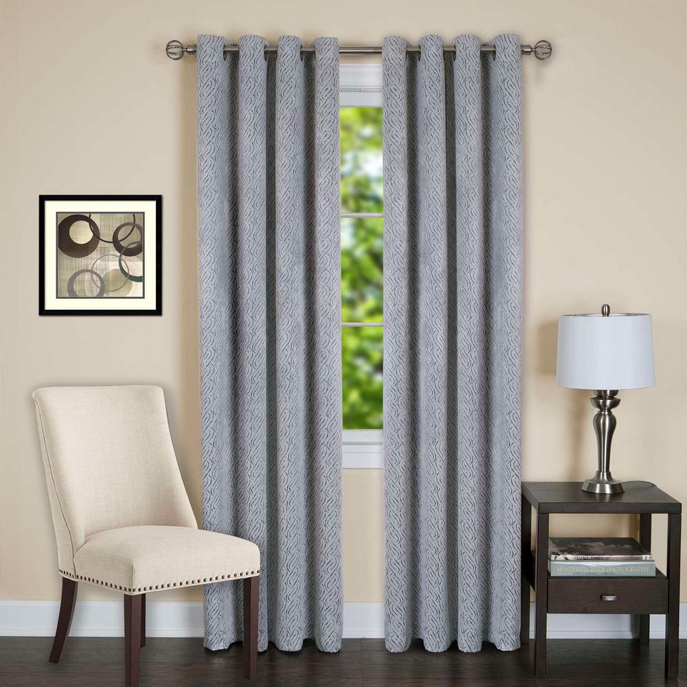 Achim Jensen Silver Grommet Window Curtain Panel 52 In W X 84