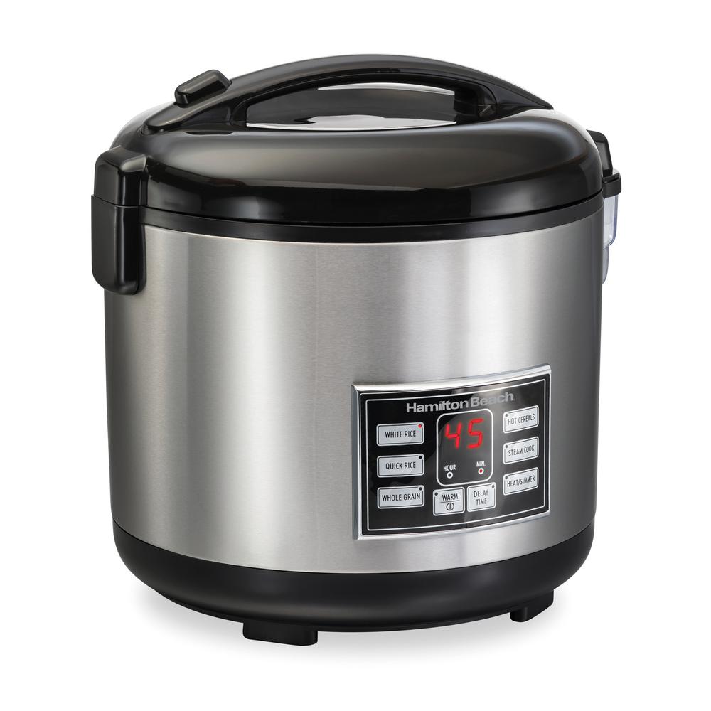 Hamilton Beach 20-Cup Stainless Steel Rice/Hot Cereal Cooker with Rice ...