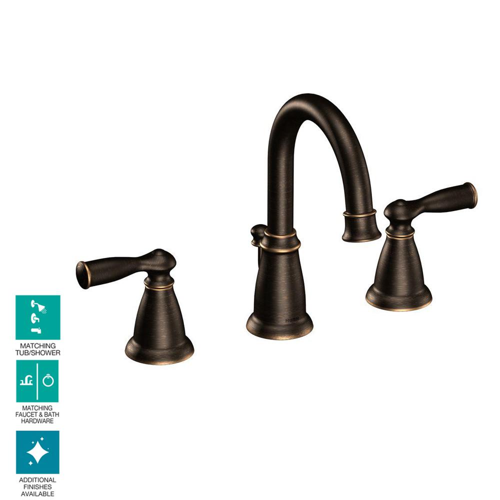 Moen Banbury 2 Handle Deck Mount High Arc Roman Tub Faucet With
