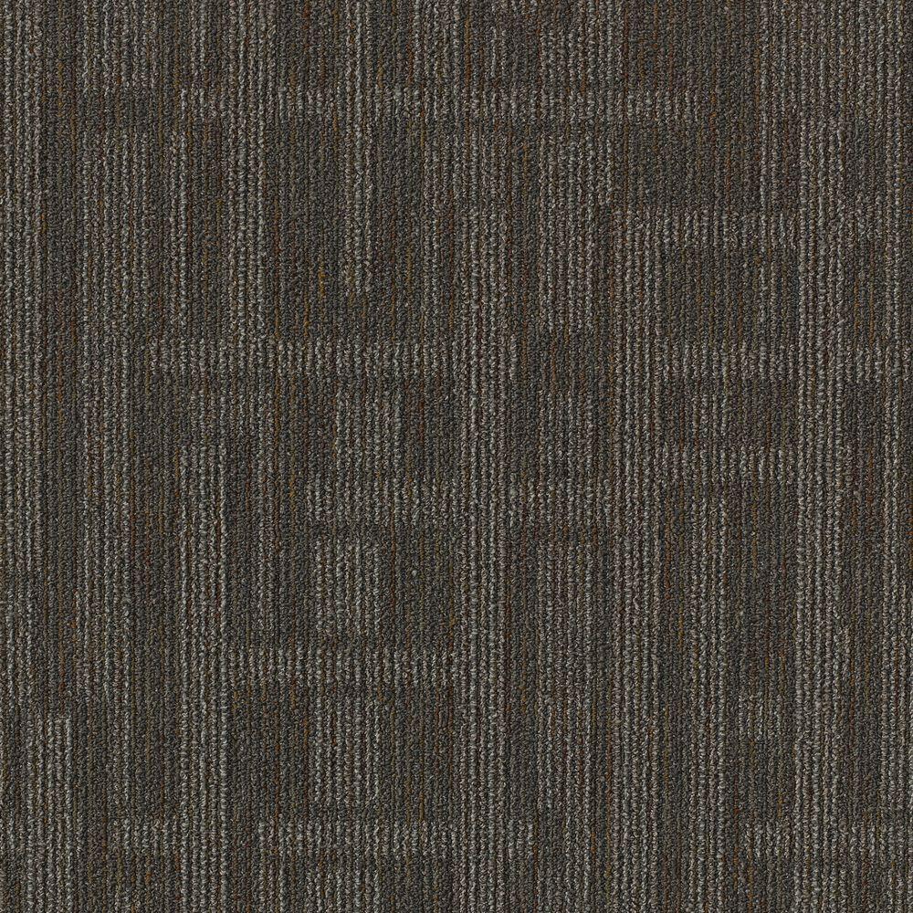 Invision Assembler Warm Gray Loop 24 in. x 24 in. Modular Carpet Tile