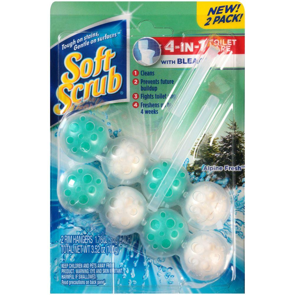 Soft Scrub 4 In 1 Toilet Care Alpine Fresh With Bleach 2 Pack