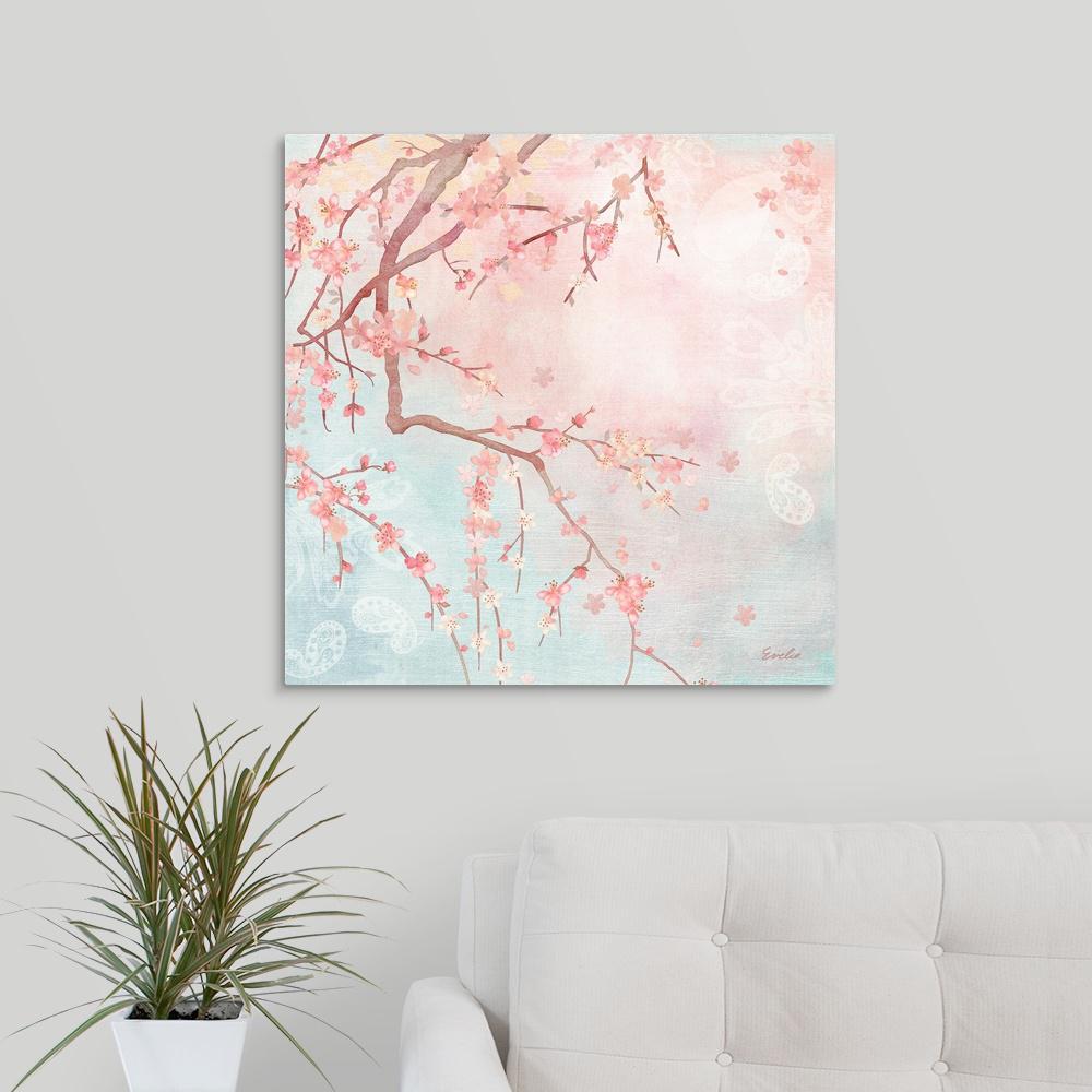 Sweet Cherry Blossoms Iv By Evelia Designs Canvas Wall Art