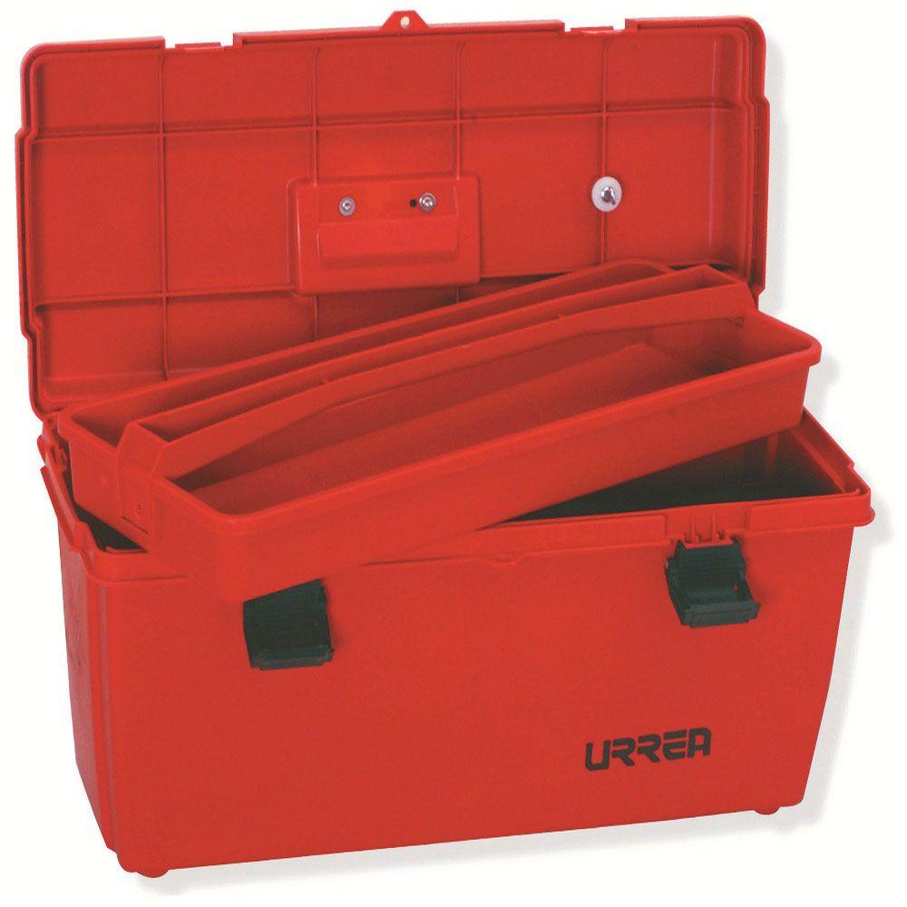 URREA 14 in. Plastic Red Tool Box with Metal Clasps-9900 - The Home Depot