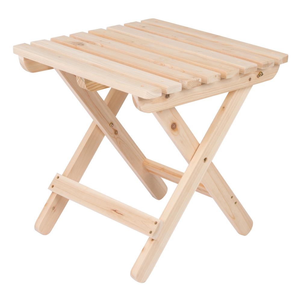 Shine Company Adirondack Natural Square Wood Folding Table ...