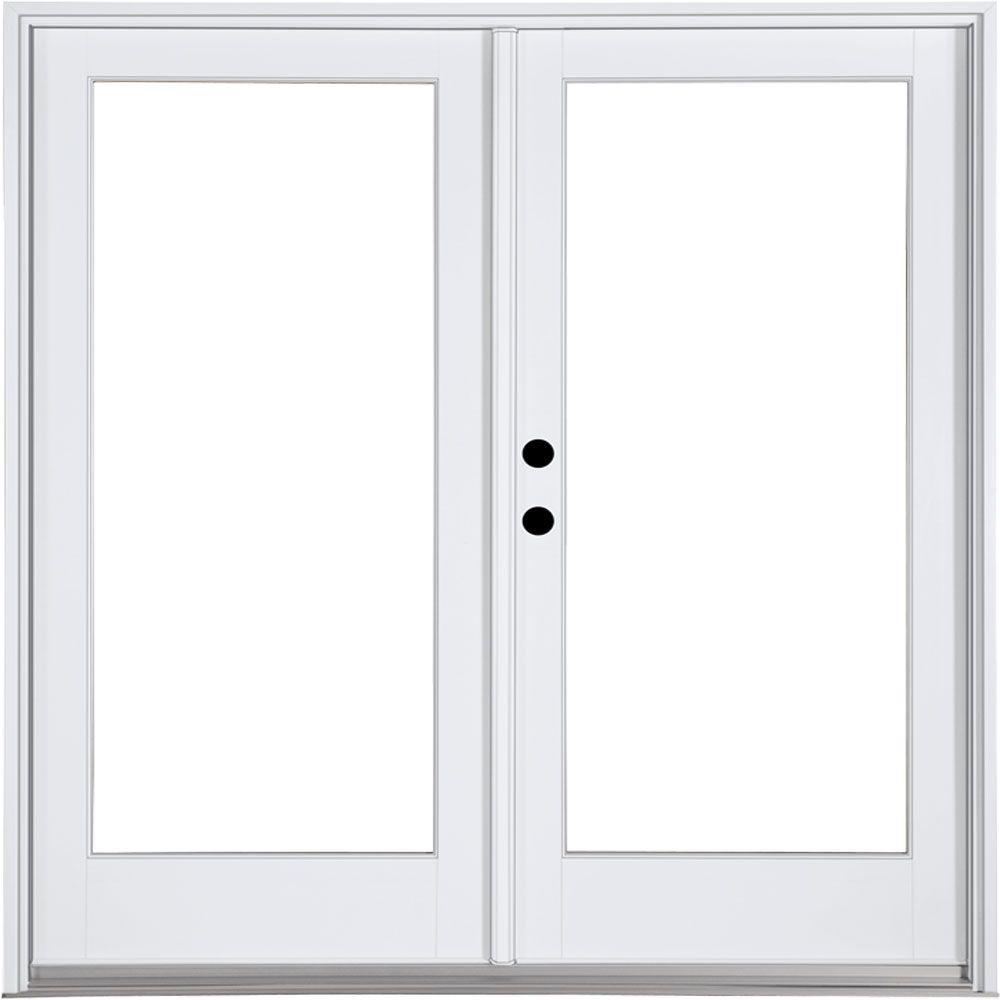 72 X 80 French Patio Door Doors Exterior The 72 In X 80 Fibergl Smooth White Right Hand Inswing Hinged Patio