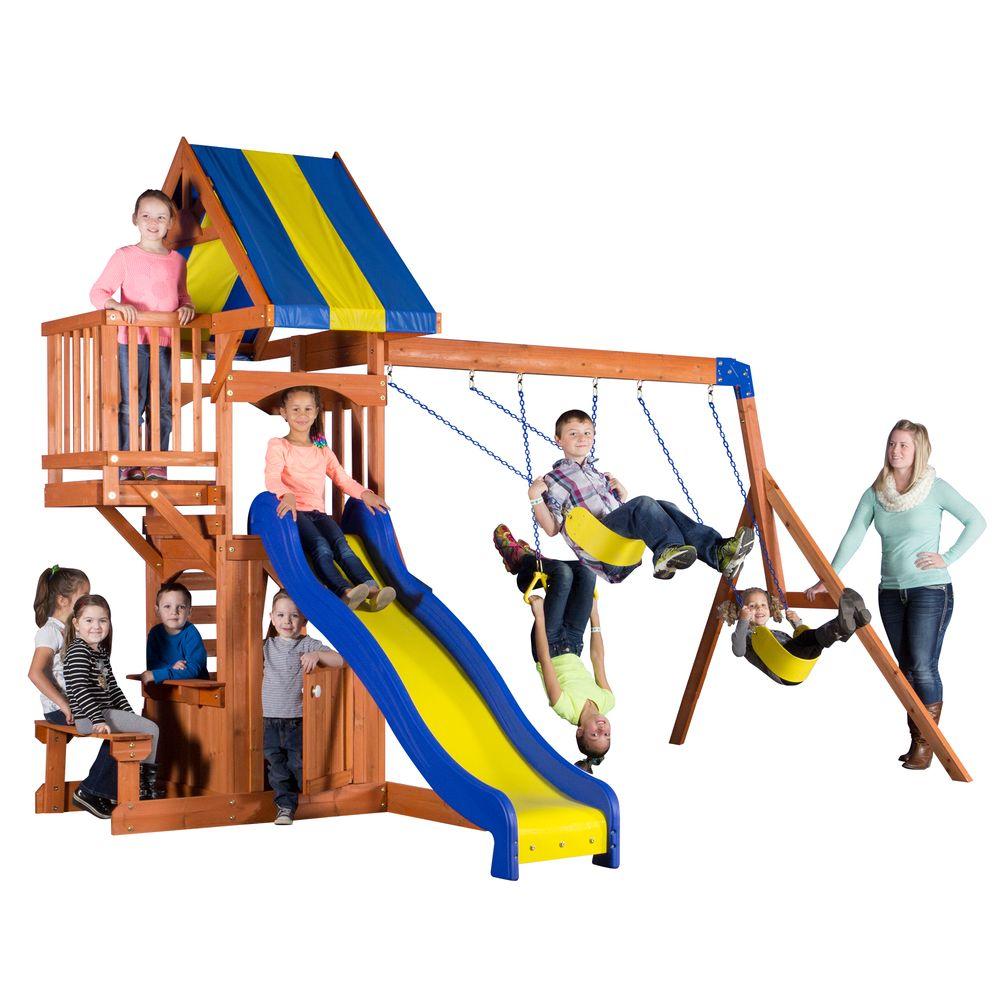 Backyard Discovery Peninsula All Cedar Playset-65415com - The Home Depot