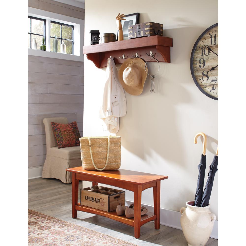 Alaterre Furniture Shaker Cottage Cherry Hall Tree With Storage Alaterre Furniture Shaker Cottage Cherry Hall Tree With Storage