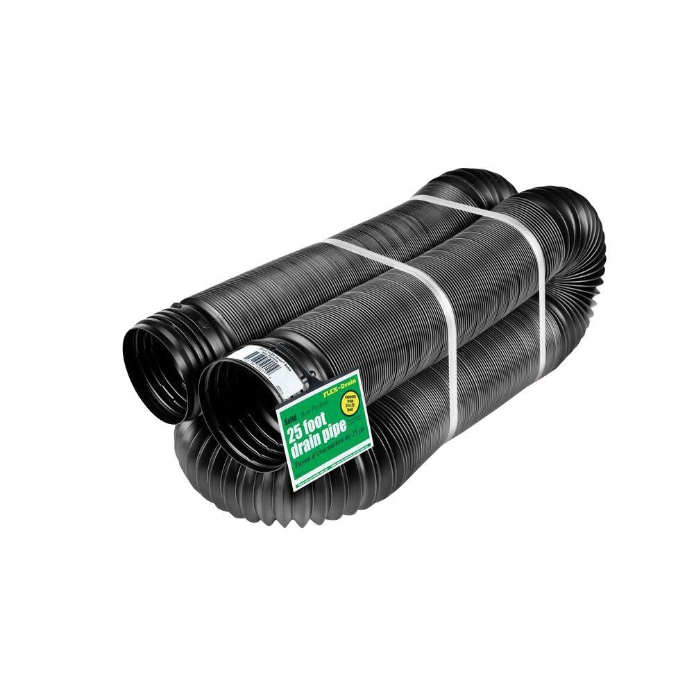 FLEX-Drain 4 in. x 25 ft. Solid Polypropylene Pipe-52110D ...