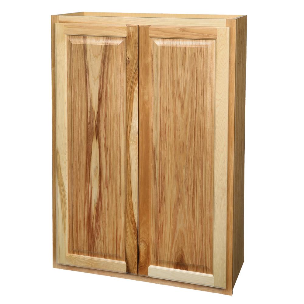 Hampton Bay Embled 36x23 5x12 In Wall Bridge Kitchen Wall Kitchen Cabinet In Natural Hickory