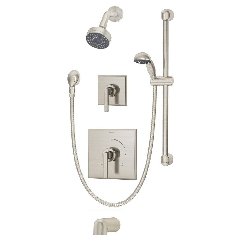 Symmons Duro 2 Handle 1 Spray Tub And Shower Faucet In Chrome