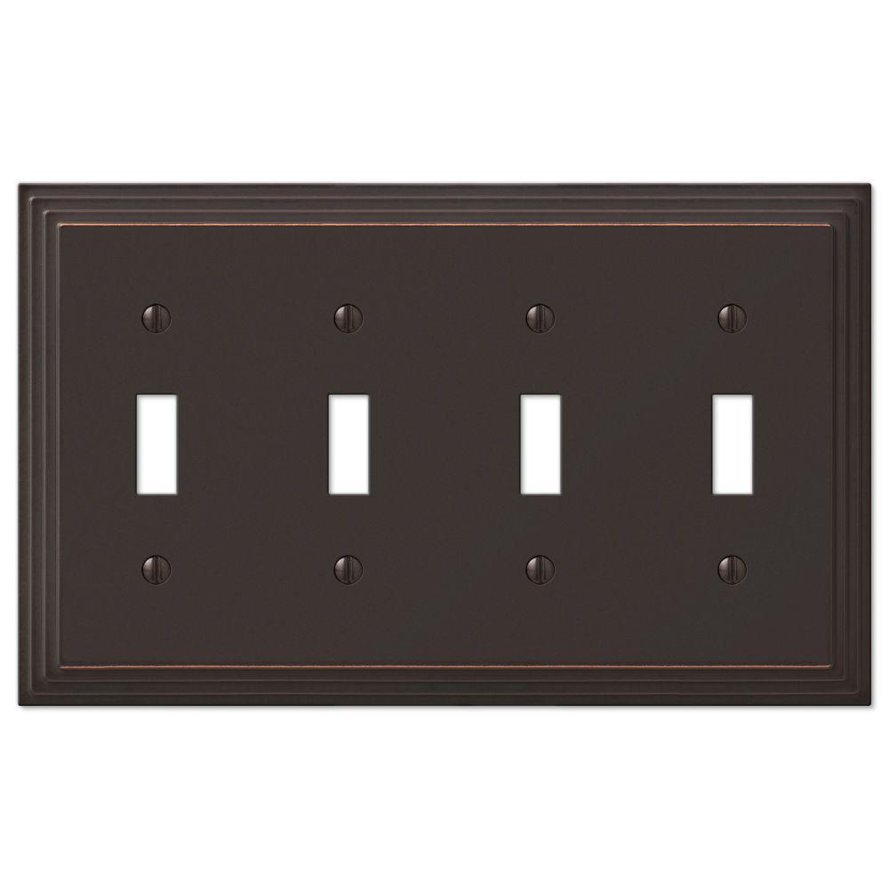Amerelle Decor Switch Plates Electrical Supplies Compare Prices Hampton Bay Steps 4 Toggle Wall Plate Aged Bronze