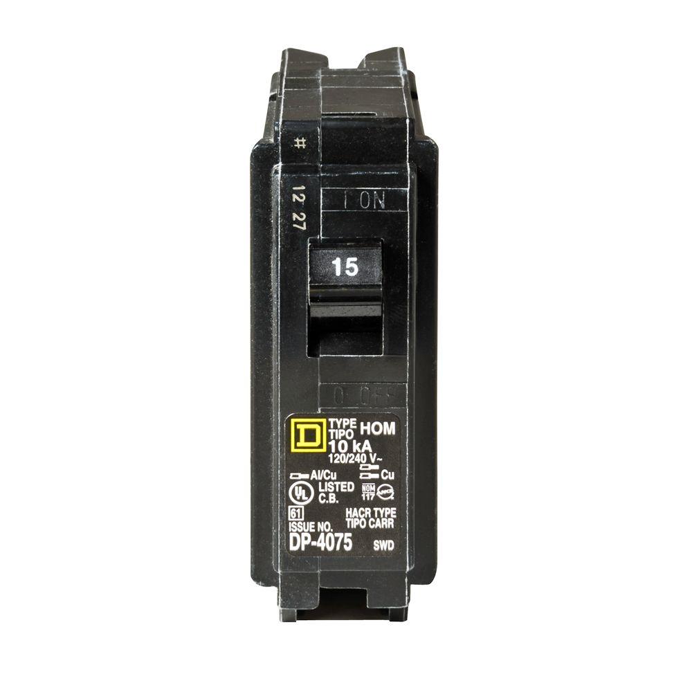 15 Amp MO1 Square D MO-1 Single Pole AD-ON Circuit Breaker 1
