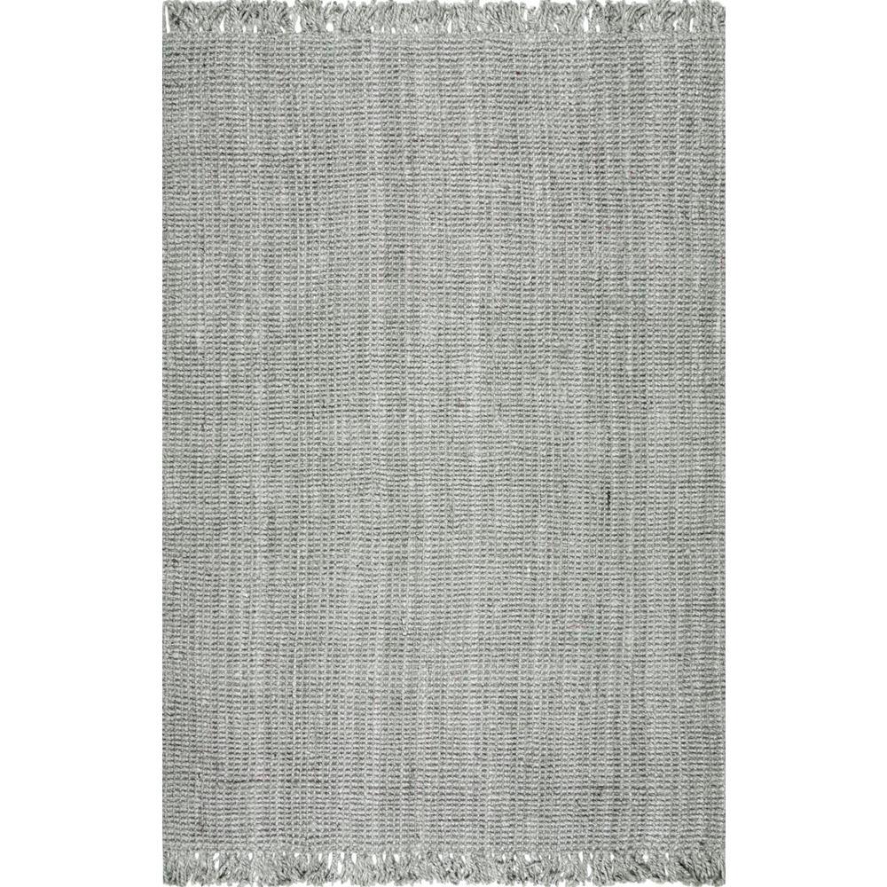 Nuloom Chunky Loop Jute Grey 6 Ft X 9 Area Rug