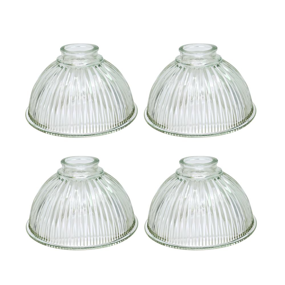 Buy 434 in. Clear Ribbed Dome Shaped Ceiling Fan Replacement Glass Shade 4Pack Online at