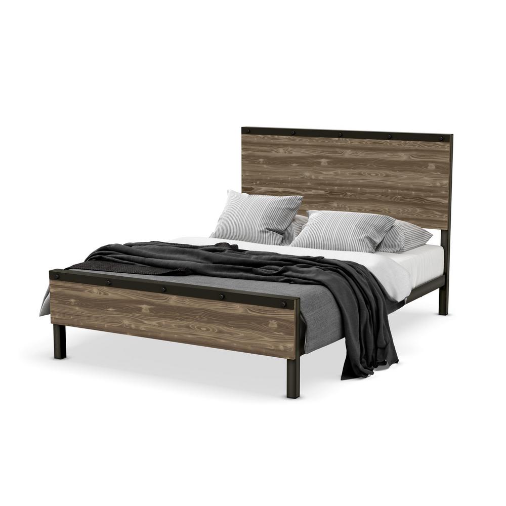 Winkler Semi Transpa Gun Metal Beige Wood Full Size Bed 14404 54 Winkler Semi Transpa Gun Metal Beige Wood Full Size Bed 14404 54 5186 The Home Depot