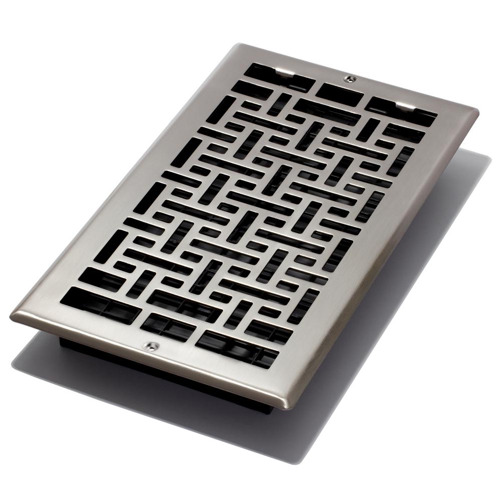  Decor  Grates 6 in x 12 in Oriental Nickel Wall Register  